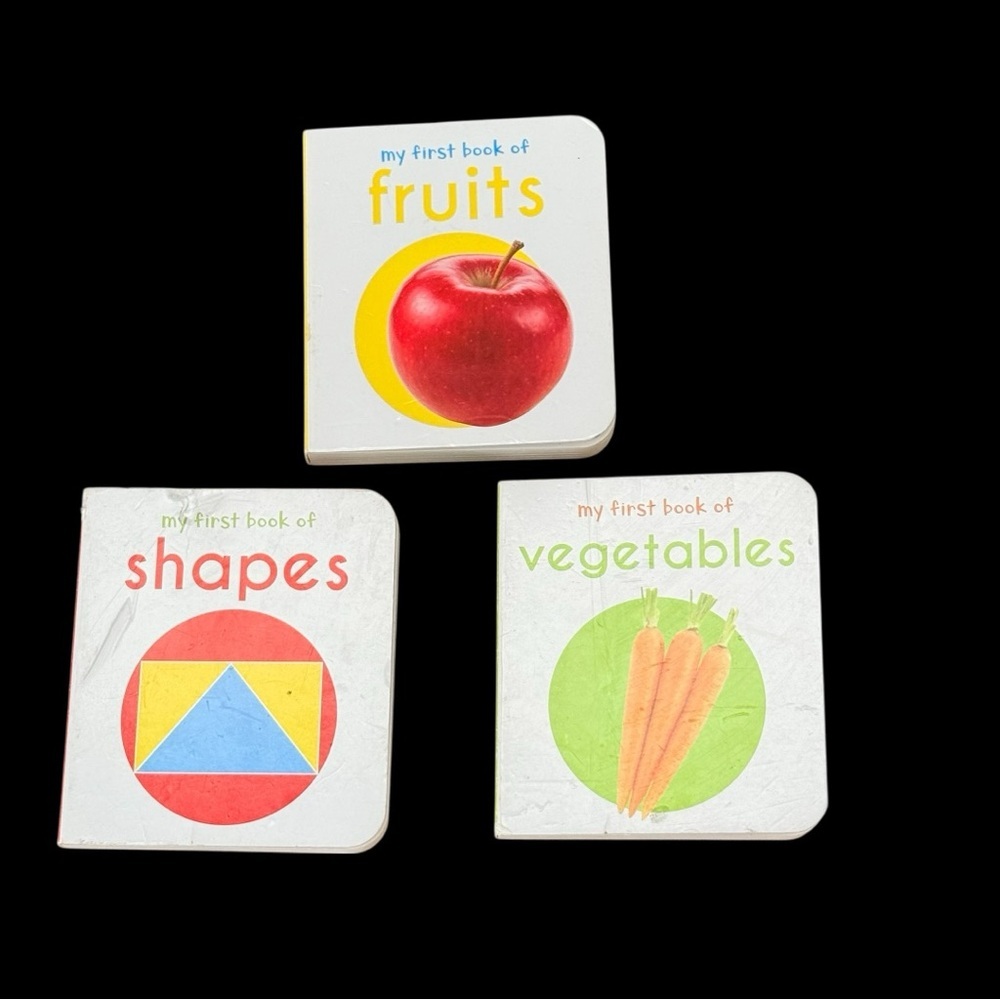 Toddler Board Books Set Fruits Vegetables Shapes Baby Learning Books